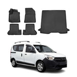 Fußmatten & Kofferraumwanne für Dacia Dokker 2017-2021 Facelift TPE Schwarz