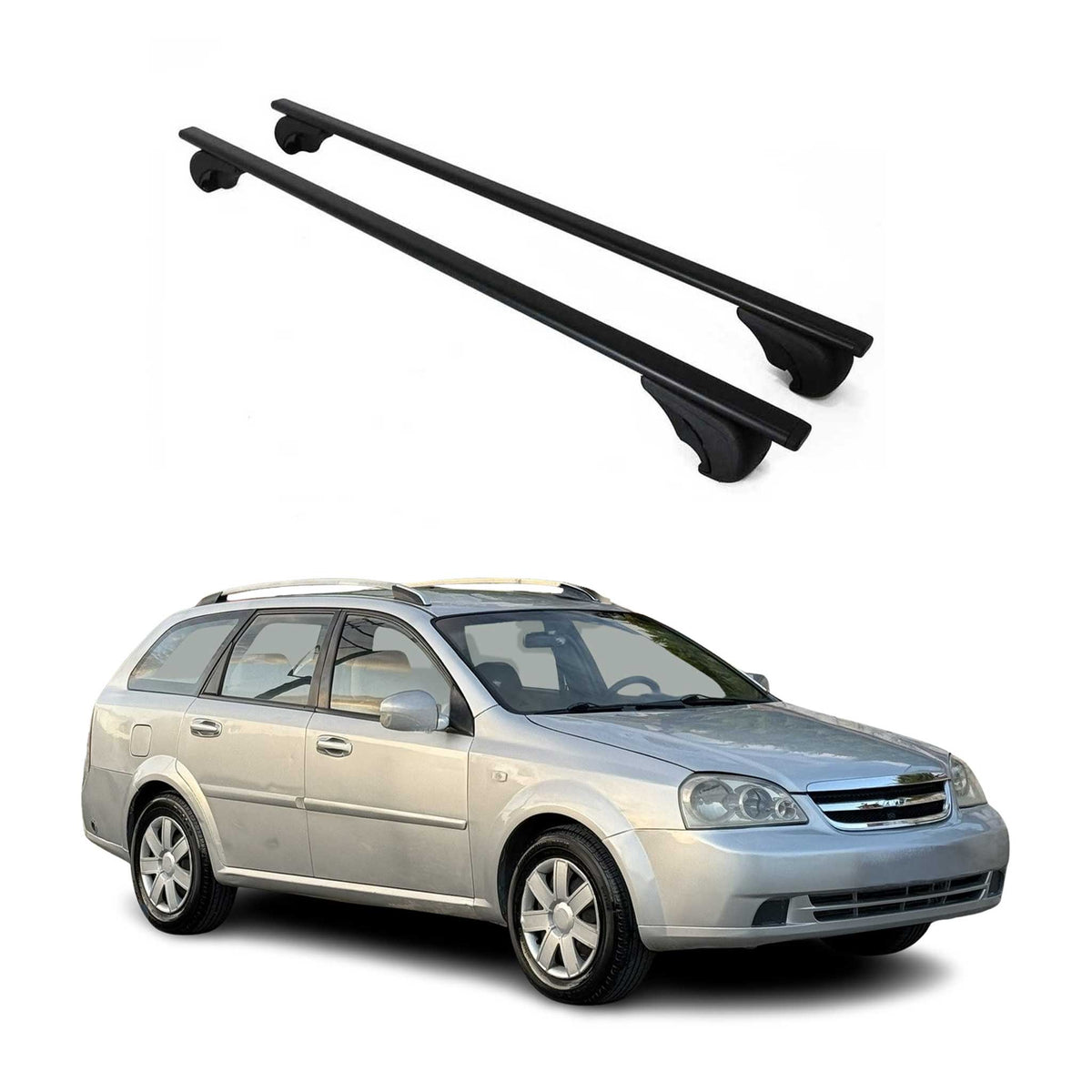 Dachträger Grundträger für Chevrolet Lacetti Kombi 2004-2013 75kg Stahl Schwarz