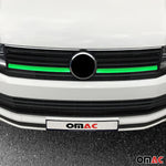 Kühlergrill Leiste Grillleisten für VW T6 2015-2019 Highline Edelstahl Grün 2tlg