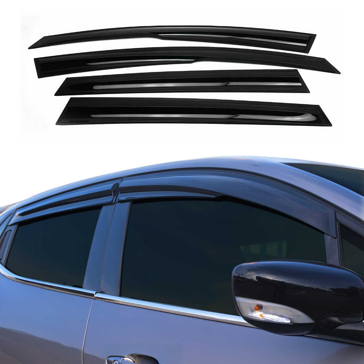 4x Windabweiser Regenabweiser für Skoda Octavia 2013-2019 Acryl Dunkel