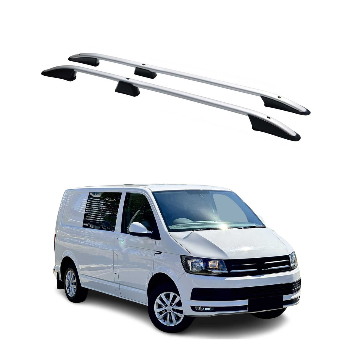 Dachreling für VW T5 T6 Transporter Multivan Caravelle 2003-2024 L1 Alu Grau
