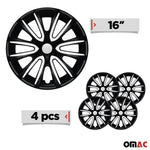4x Radblenden Radkappen Radzierblende für 16" Zoll Stahlfelgen Matt Schwarz weiß