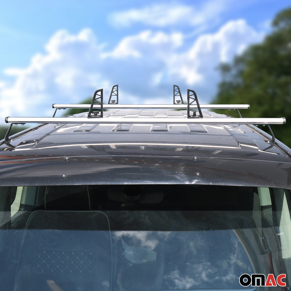2x Dachträger + Leiterhalter Set für VW T5 T6 T6.1 Transporter 2003-2024 Grau