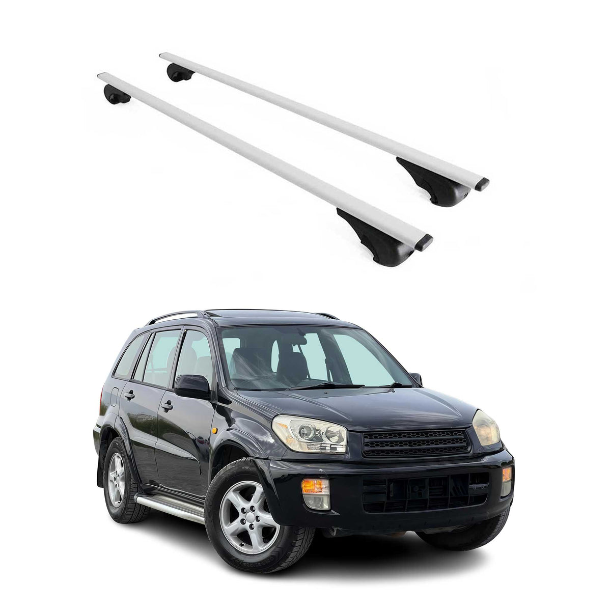 Dachträger Grundträger für Toyota RAV4 2000-2012 75kg Stahl Silber 2 tlg