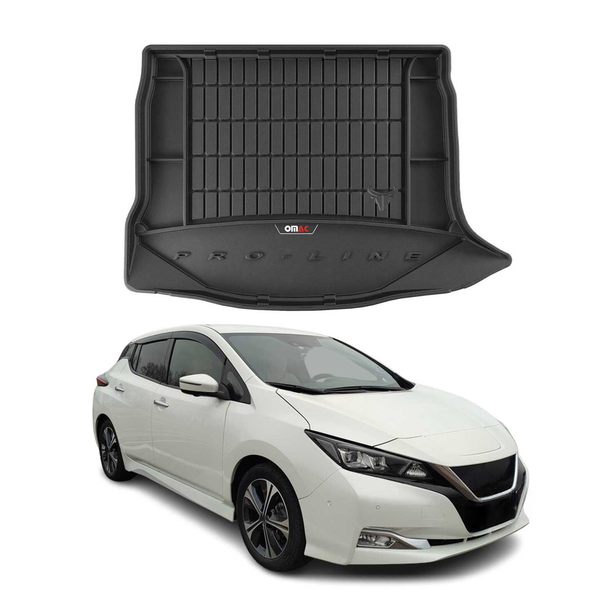 OMAC Gummi Kofferraumwanne für Nissan Leaf 2018-2025 TPE Laderaumwanne Schwarz