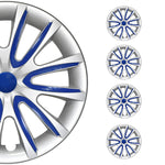 4x Radkappen Radzierblenden Radblenden für 15" Zoll Stahlfelgen Grau Dunkel Blau
