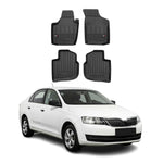 OMAC Gummi Fußmatten für Skoda Rapid 2012-2019 Premium TPE Automatten Schwarz 4x