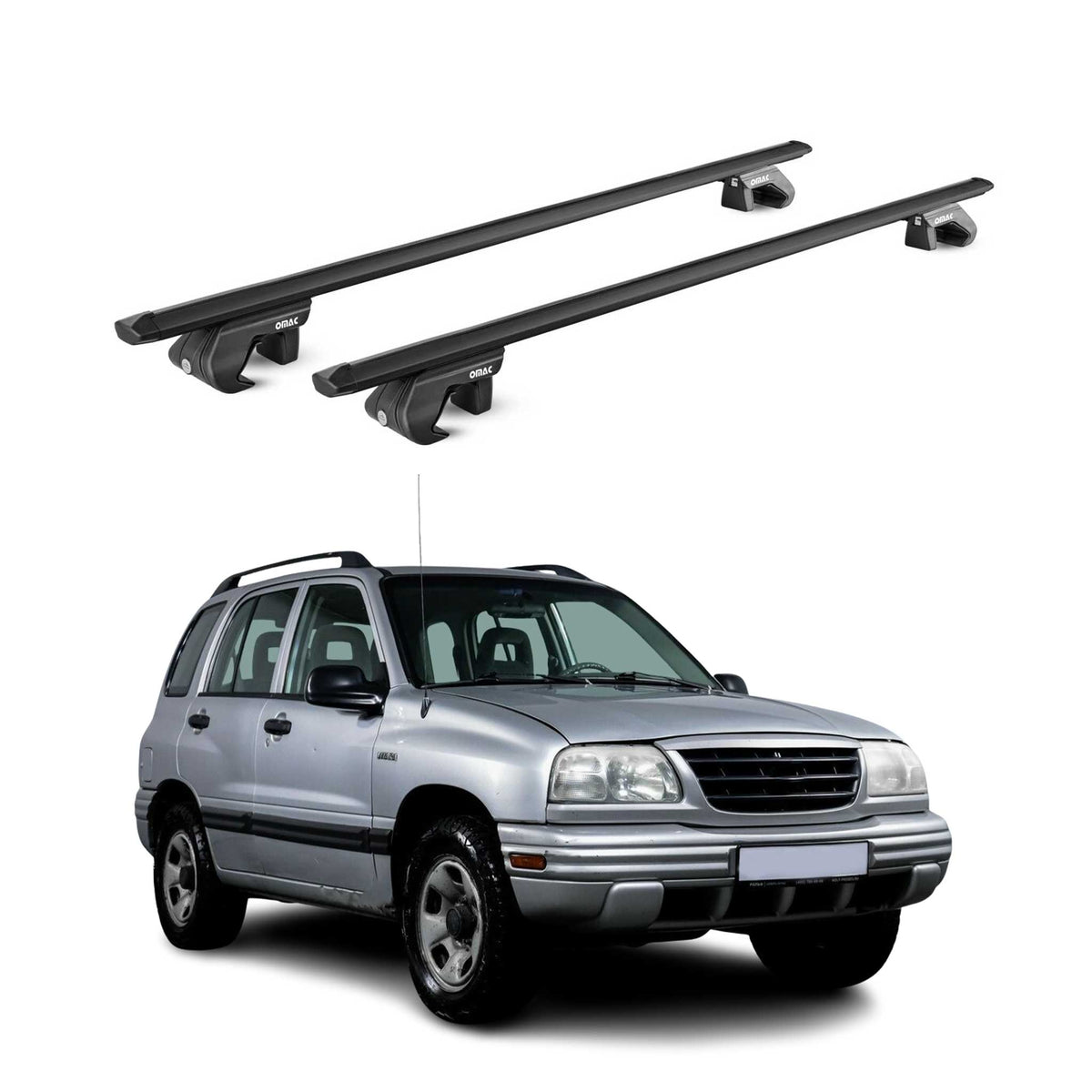 Dachträger Grundtäger für Suzuki Vitara mk2 1998-2005 5 tür 90kg Alu Schwarz ABE Namma Markt