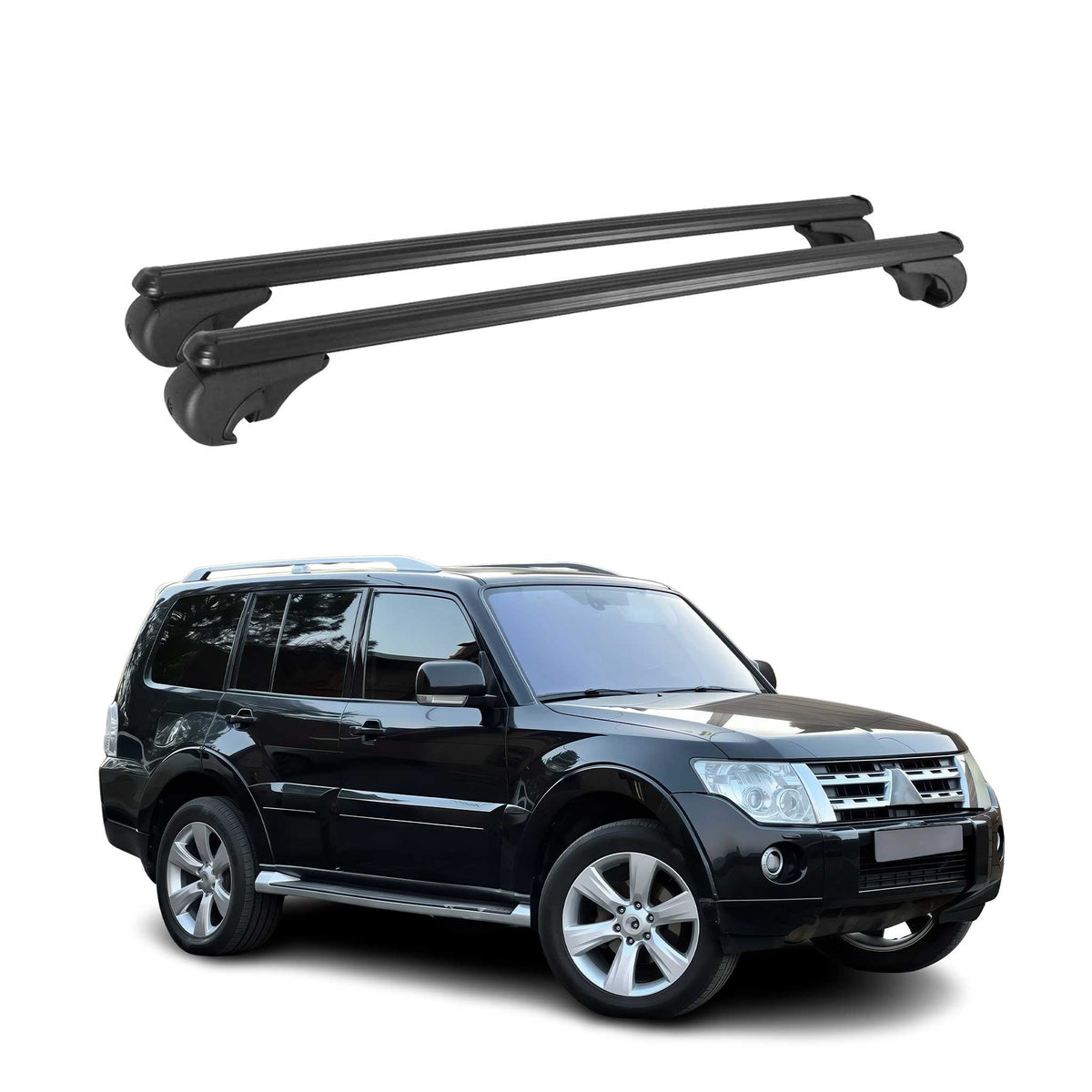 Dachträger für Mitsubishi Pajero Sport 2008-2016 Gepäckträger Alu Schwarz 2x
