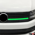 Kühlergrill Leiste Grillleisten für VW T6 2015-2019 Highline Edelstahl Grün 2tlg