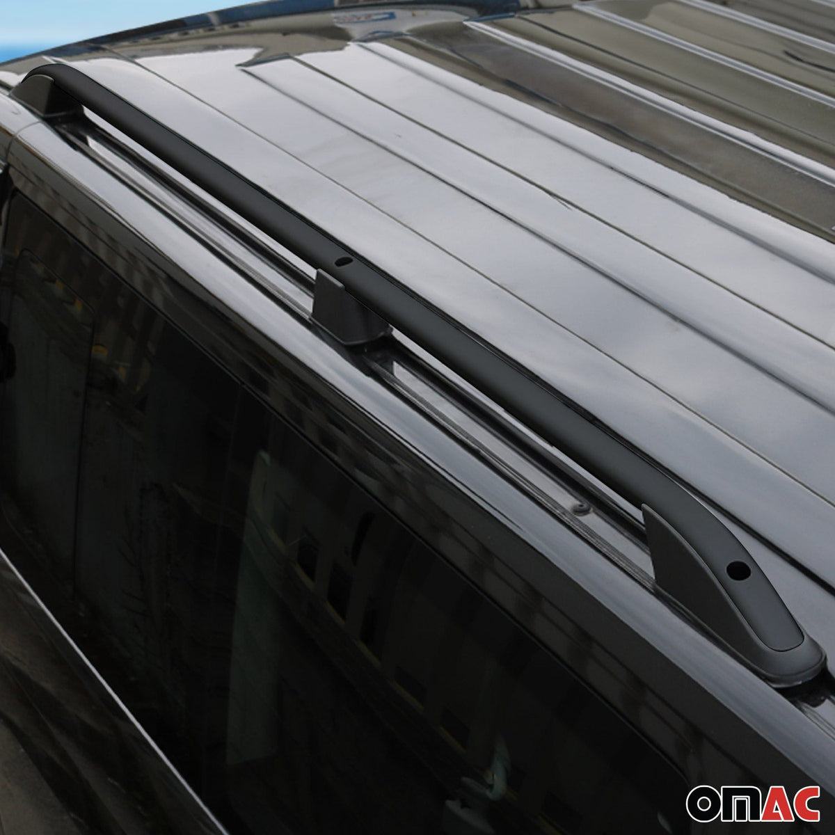 Dachreling Dachgepäckträger für VW Caddy 2010-2015 L1 Kurzer Alu Schwarz