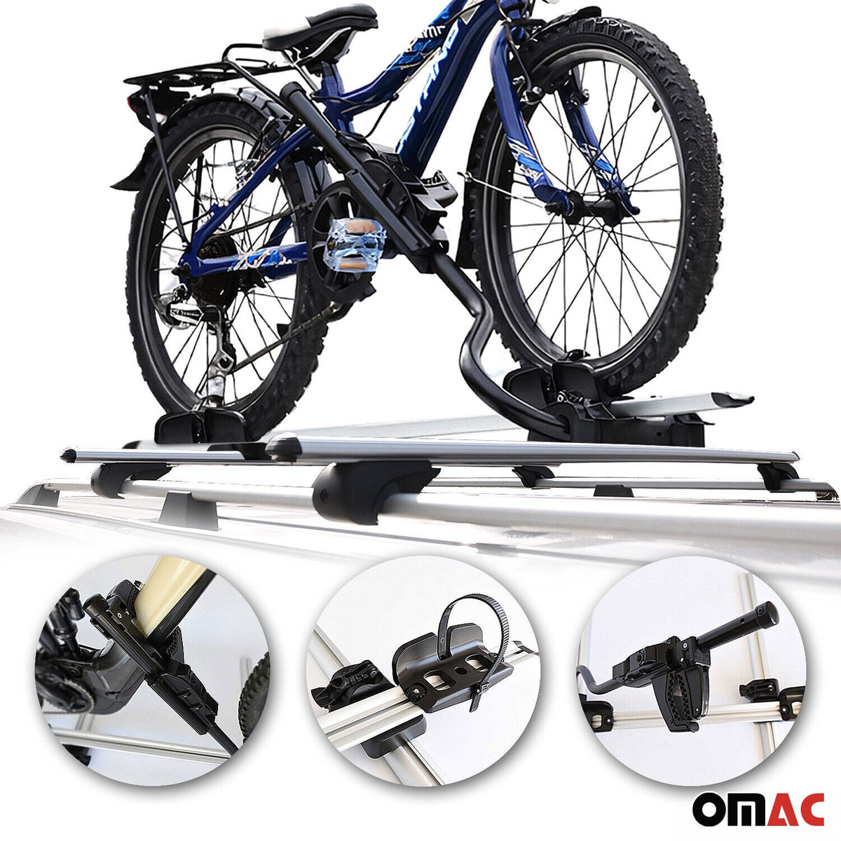 Dachträger + Fahrradträger Satz für Dacia Dokker 2012-2021 Aluminium Silber 3tlg