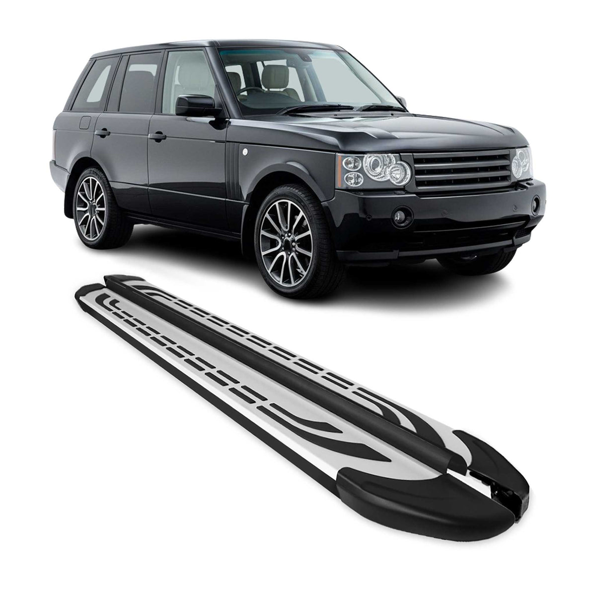 Trittbretter Schweller Seitenbretter für Range Rover Vogue 2002-2012 Alu Schwarz