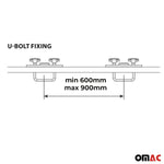 Menabo U-Befestigung Satz U-Bügel 80MM für Dachkoffer Dachbox