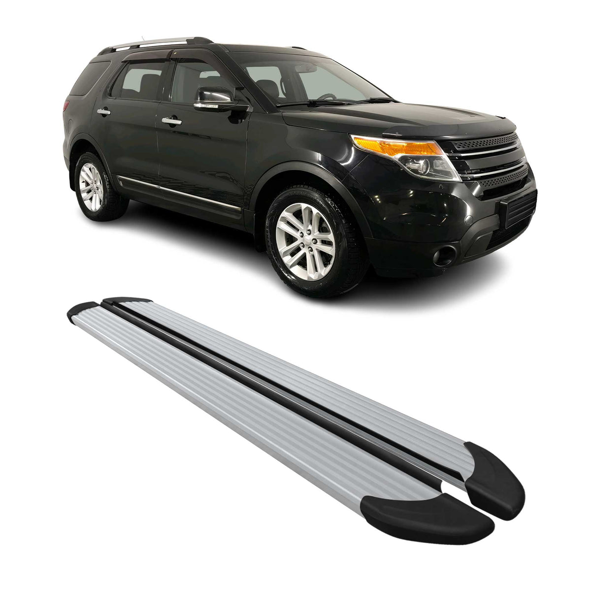 Seitenschweller Trittbretter Schweller für Ford Explorer 2011-2020 Alu Grau