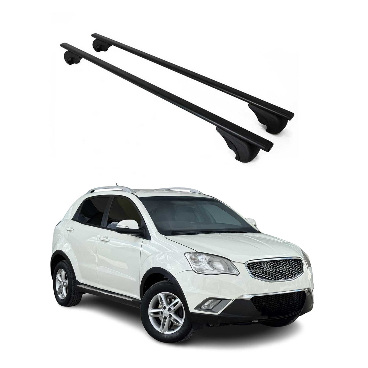 Dachträger Grundträger für Ssangyong Korando 2010-2019 75kg Stahl Schwarz 2 tlg Namma Markt