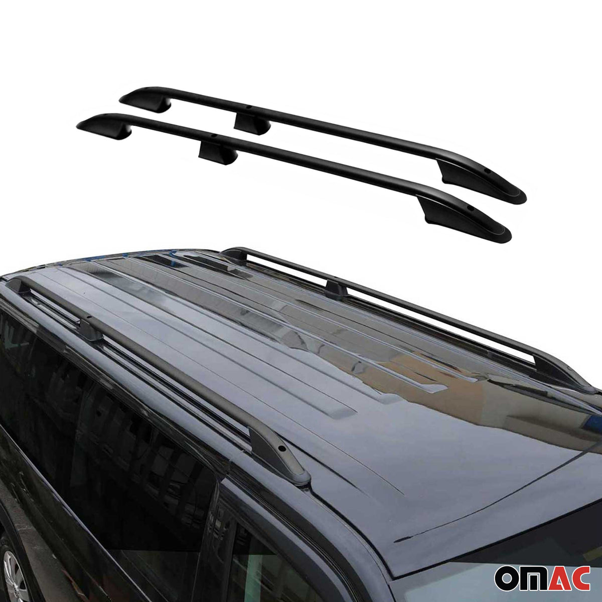 Dachreling Dachgepäckträger für VW Caddy 2010-2015 L1 Kurzer Alu Schwarz