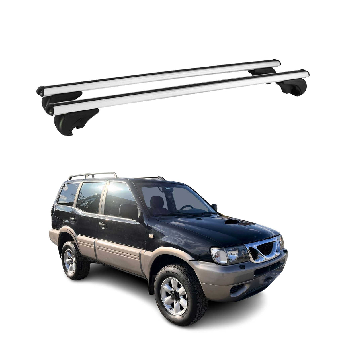 Dachträger Grundtäger für Nissan Terrano R20 1993-2006 75kg Alu Silber 2 tlg