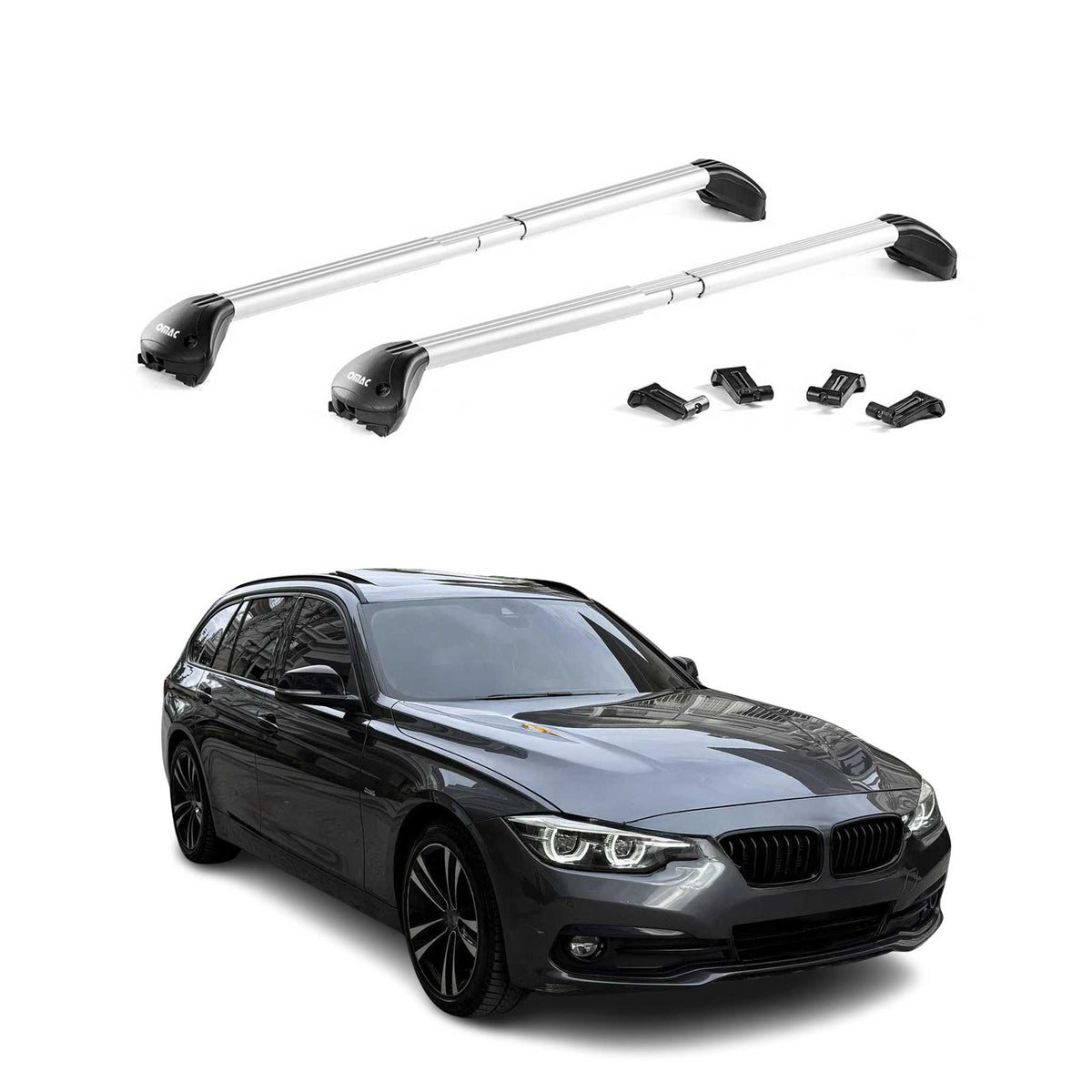 Dachträger Grundtäger für BMW 3er Touring F31 2012-2019 100kg Alu Silber 2x ABE