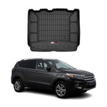 Gummi Kofferraumwanne für Ford Kuga II 2012-2019 Version mit Reserverad Schwarz