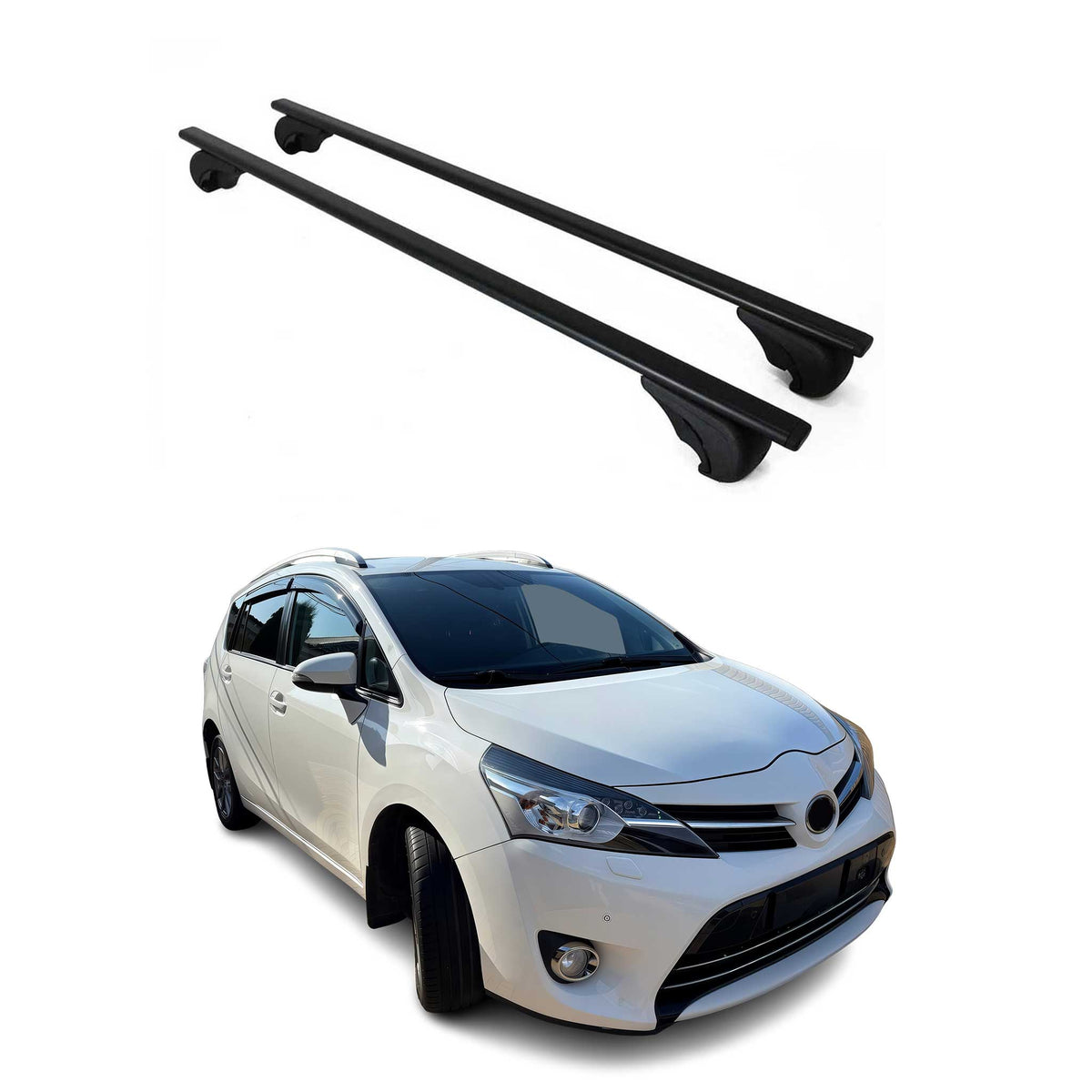 Dachträger Grundträger für Toyota Verso 2009-2018 75kg Stahl Schwarz 2 tlg