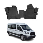 OMAC Gummimatten Fußmatten für Ford Transit 2014-2024 TPE Automatten Schwarz 2x