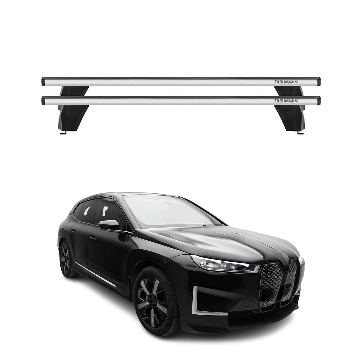 Menabo Dachträger Grundtäger für BMW IX I20 2021-2026 75kg Alu Silber 2 tlg
