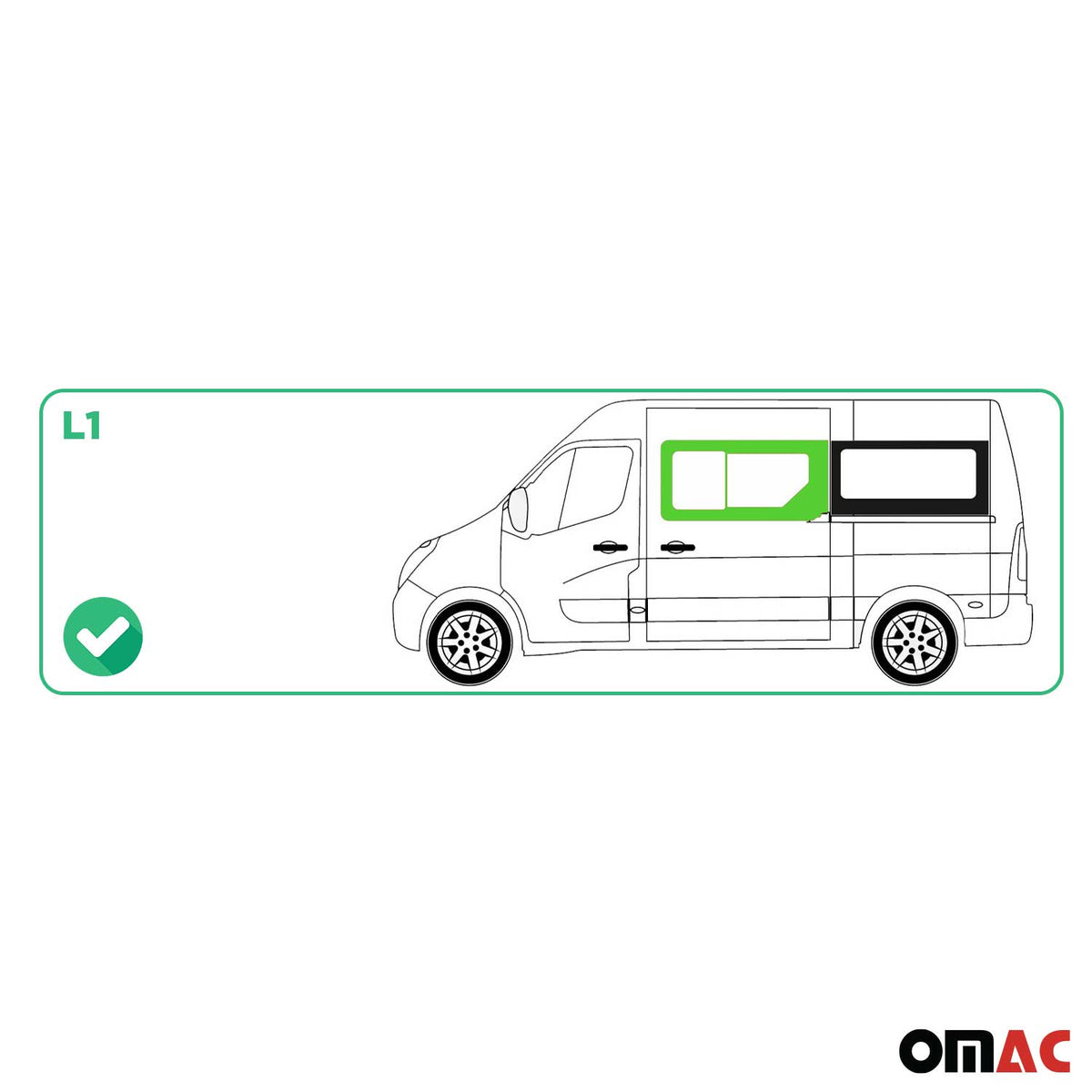 Seitenfenster Schiebefenster für Renault Master 2010-2024 Schwarz Links L1