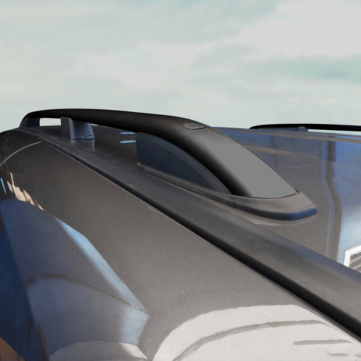 Dachreling Dachträger für Peugeot 3008 2016-2019 Schwarz Aluminium 2 tlg