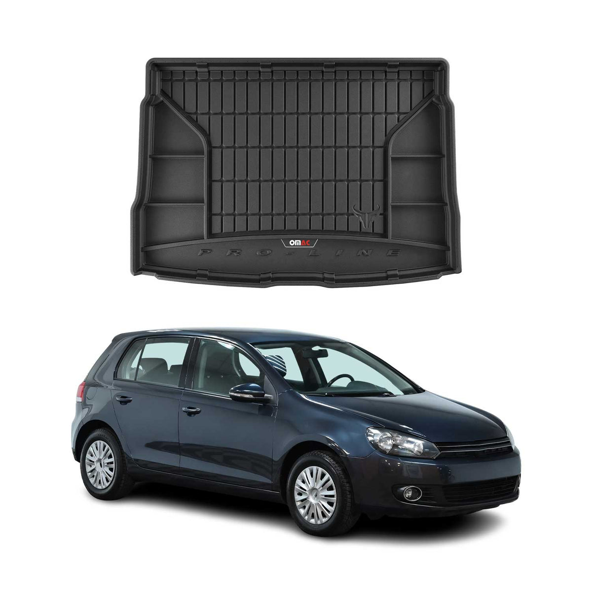 OMAC Gummi Kofferraumwanne für VW Golf 2008-2012 TPE Laderaumwanne Schwarz
