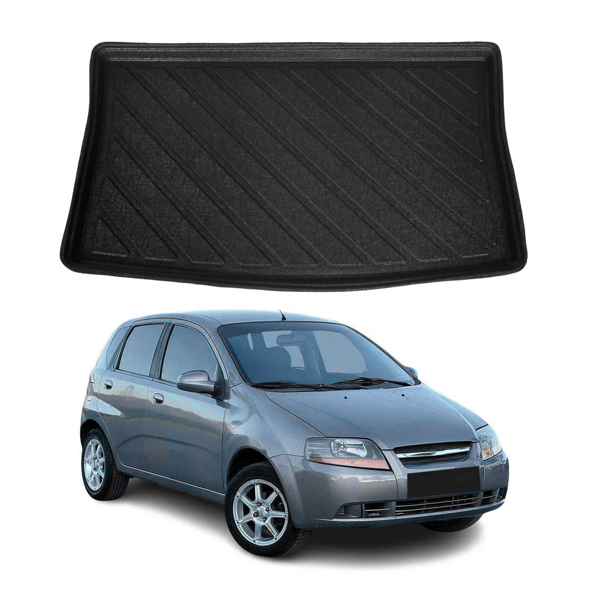 Kofferraumwanne Laderaumwanne für Chevrolet Kalos 2004-2006 Schrägheck Gummi TPE