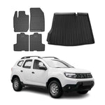 Fußmatten & Kofferraumwanne Set für Dacia Duster 2017-2024 Gummi Schwarz TPE 5x