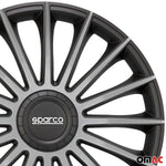 Radkappen Radzierblenden Sparco Treviso 16" Zoll Abdeckung Set Schwarz Silber 4x