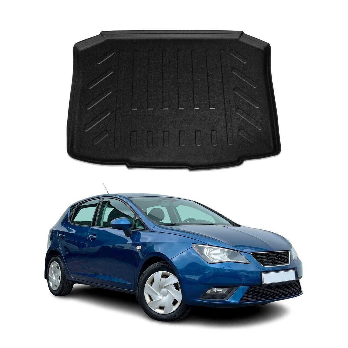 Kofferraumwanne Laderaumwanne für Seat Ibiza 2009-2017 5tür Gummi TPE Schwarz