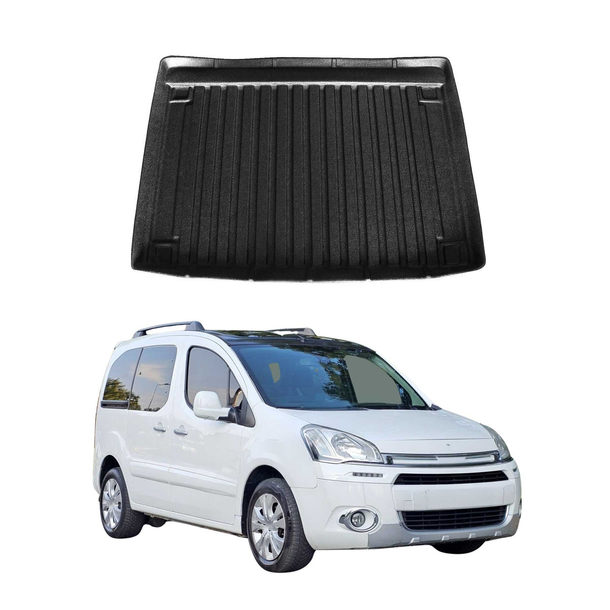 Kofferraumwanne Laderaumwanne für Citroen Berlingo S 2008-2018 Gummi TPE Schwarz