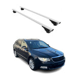 Dachträger Grundträger für Skoda Superb Kombi 2008-2023 75kg Stahl Silber 2 tlg