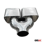 Auspuffblende Endstück Double Output Chrom Edelstahl Doppelendrohr Rechts &Links