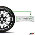 Radblenden Radkappen Radzierblenden für 14" Zoll Stahlfelgen Schwarz weiß 4x