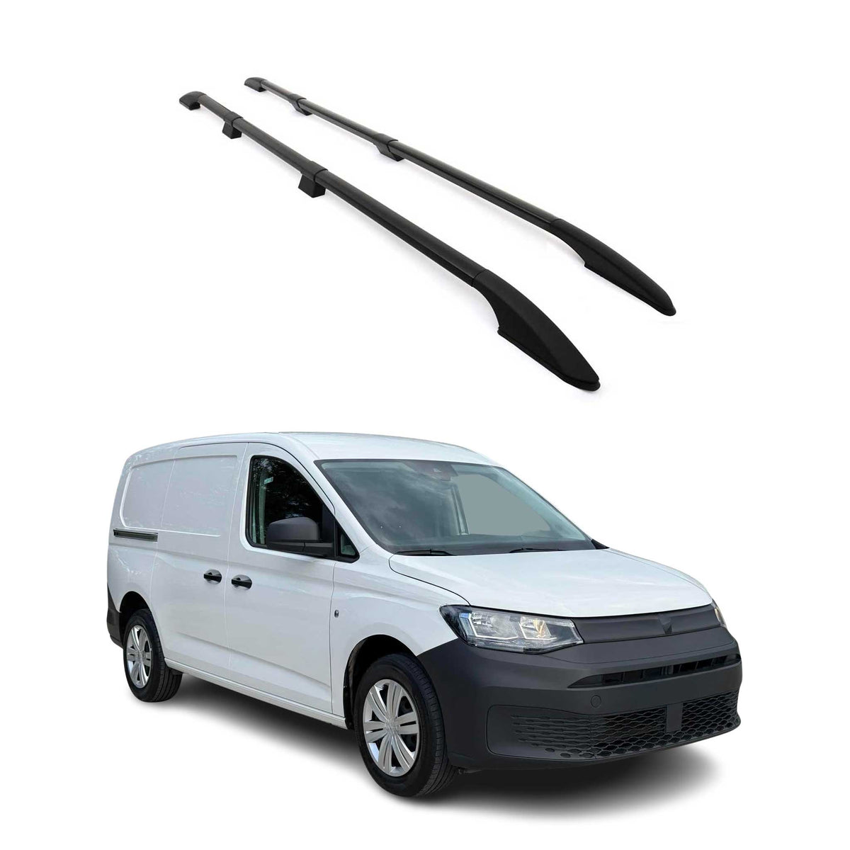 Dachreling Dachgepäckträger für VW Caddy Maxi 2020-2026 Langer L2 Alu Schwarz