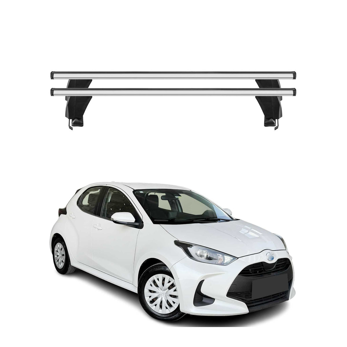 Menabo Dachträger Grundträger für Toyota Yaris 2020-2026 Alu Grau 2tlg