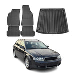 Fußmatten & Kofferraumwanne Set für Audi A4 Avant B6 8E5 2001-2004 Gummi 5x