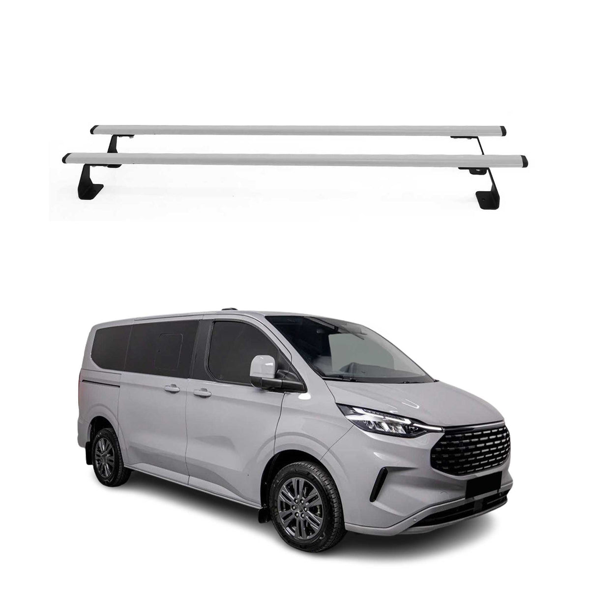 Dachträger für Ford Transit Custom / Tourneo Custom 2023-2026 75kg Stahl Grau 2x