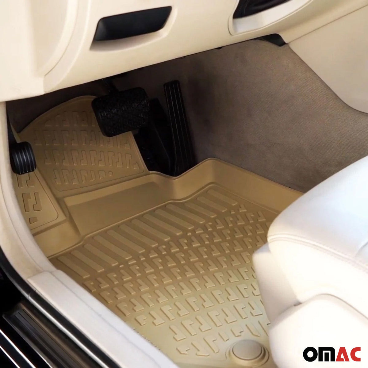 Fußmatten 3D Gummimatten für Mercedes A Klasse W177 2018-2026 Gummi TPE Beige 4x