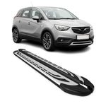 Trittbretter Schweller Seitenbretter für Opel Crossland X 2017-2024 Schwarz Alu
