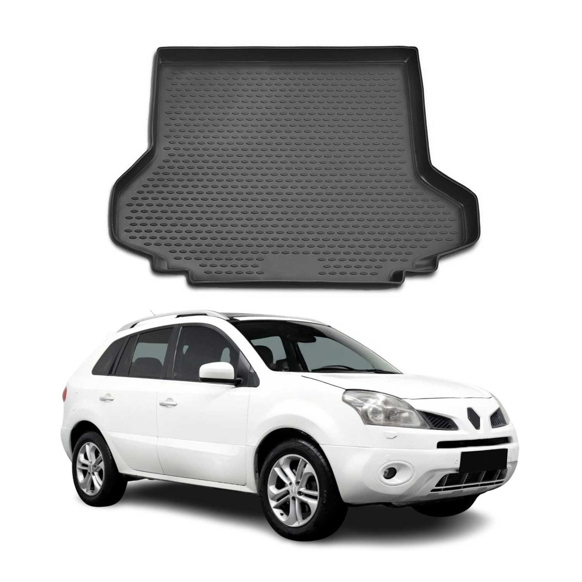 Kofferraummatte Kofferraumwanne für Renault Koleos 2008-2016 Gummi TPE Schwarz