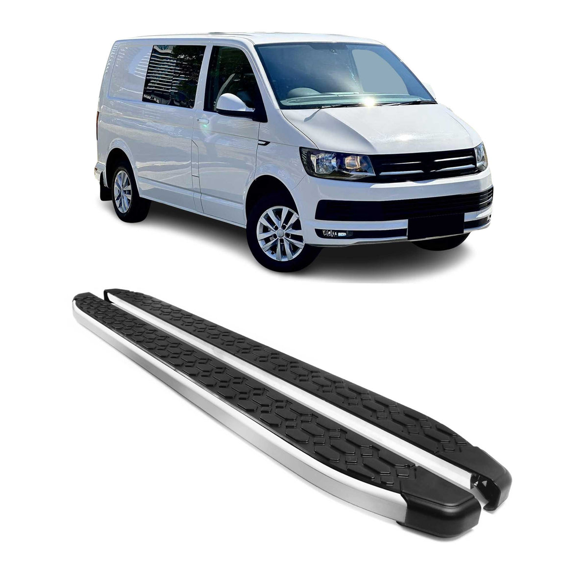Trittbretter für VW T6 T6.1 Transporter Multivan 2015-2022 Kurzer Schwarz