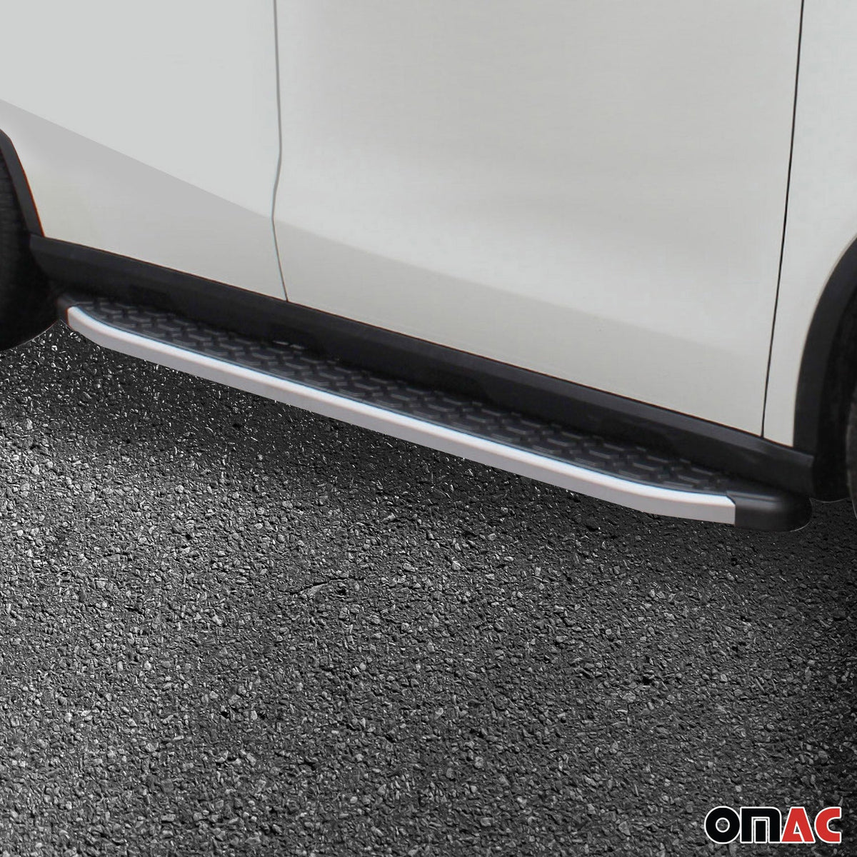 Alu Trittbretter Seitenschweller für Isuzu D-Max DoubleCab 2012-19 Schwarz Grau