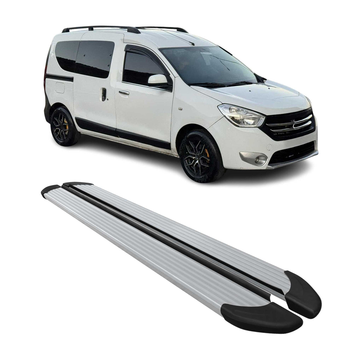 Seitenschweller Trittbretter Schweller für Dacia Dokker 2012-2021 Aluminium Grau