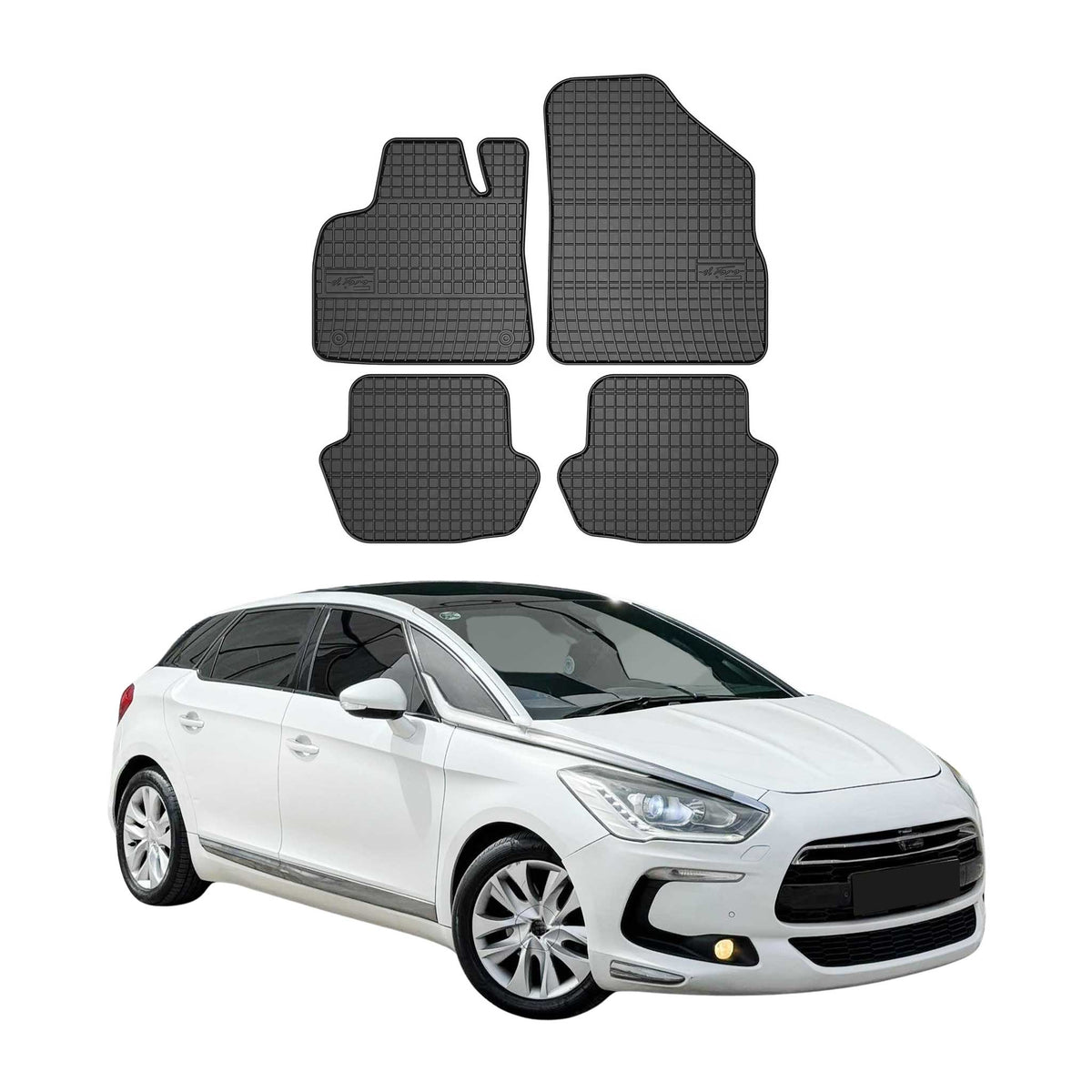 OMAC Gummi Fußmatten für Citroen DS5 2011-2015 Automatten Gummi Schwarz 4tlg