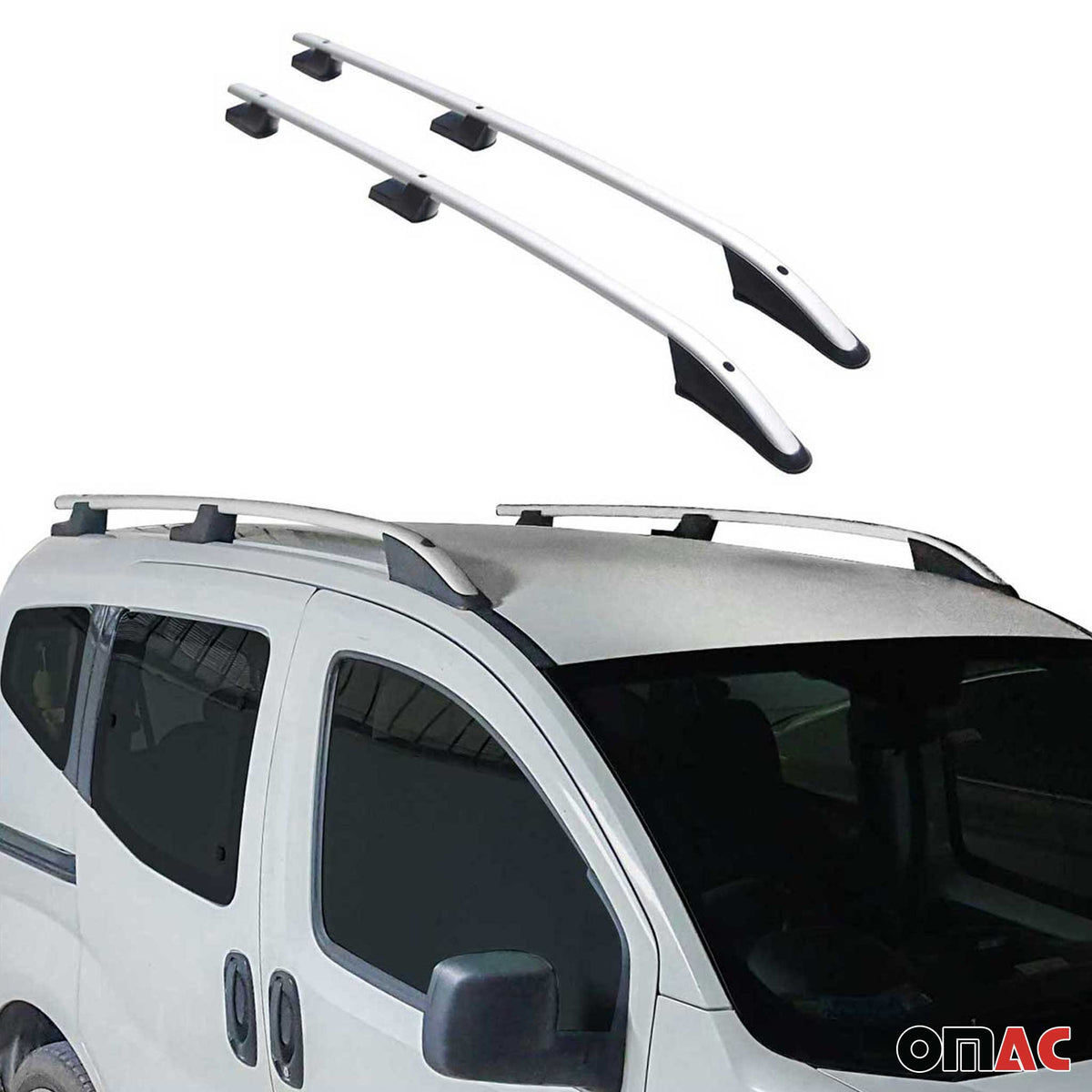 Aluminium Dachreling Querträger für Fiat Fullback 2016-2024 Silber 2x